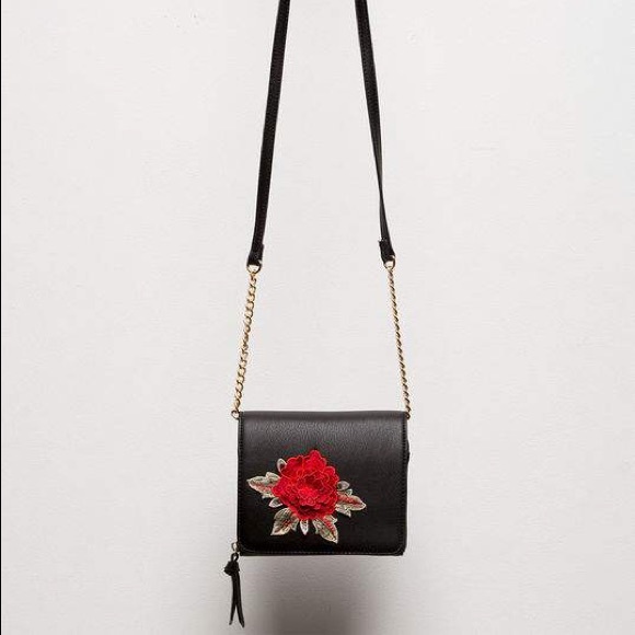 Free People Handbags - Free People Floral Applique Crossbody Bag